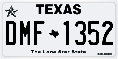 TX license plate DMF1352
