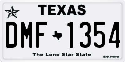 TX license plate DMF1354