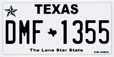 TX license plate DMF1355