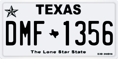 TX license plate DMF1356