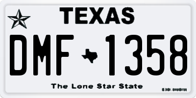 TX license plate DMF1358
