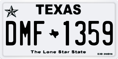 TX license plate DMF1359