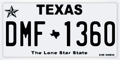 TX license plate DMF1360