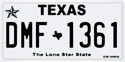 TX license plate DMF1361