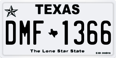 TX license plate DMF1366