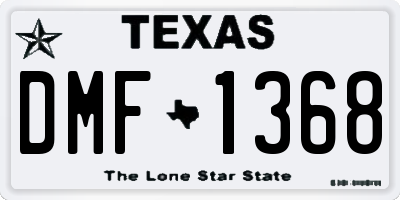 TX license plate DMF1368