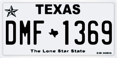 TX license plate DMF1369