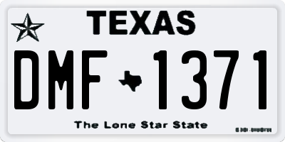 TX license plate DMF1371