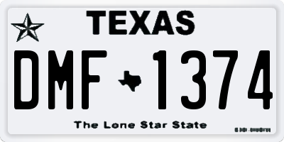 TX license plate DMF1374