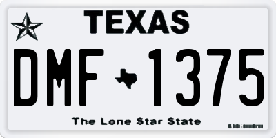 TX license plate DMF1375