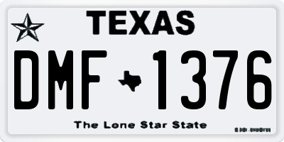 TX license plate DMF1376