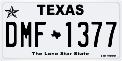 TX license plate DMF1377