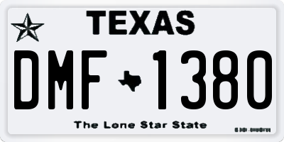 TX license plate DMF1380
