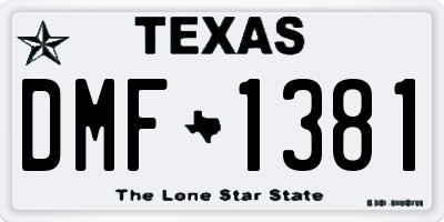 TX license plate DMF1381