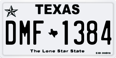 TX license plate DMF1384