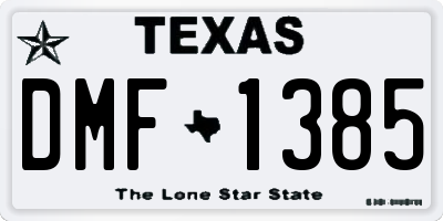 TX license plate DMF1385