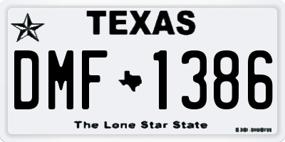 TX license plate DMF1386