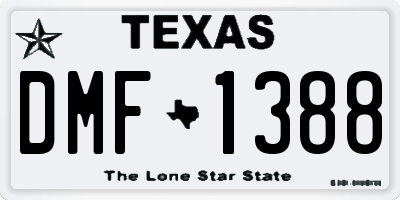 TX license plate DMF1388