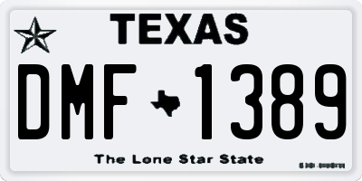 TX license plate DMF1389