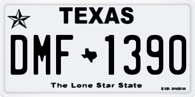 TX license plate DMF1390