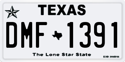 TX license plate DMF1391