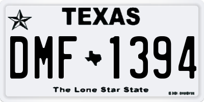 TX license plate DMF1394
