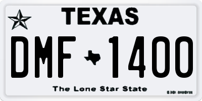TX license plate DMF1400