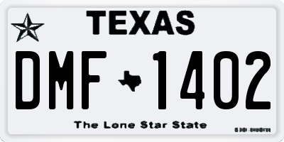 TX license plate DMF1402