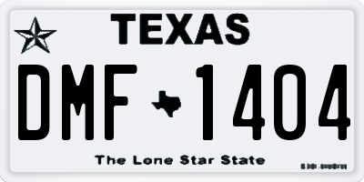 TX license plate DMF1404