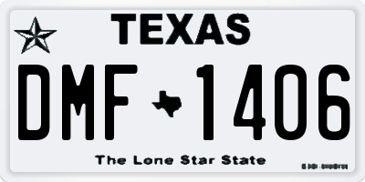 TX license plate DMF1406