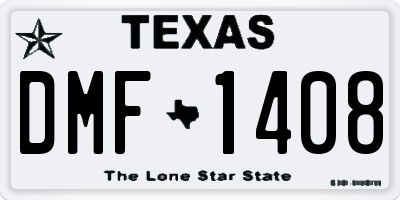 TX license plate DMF1408