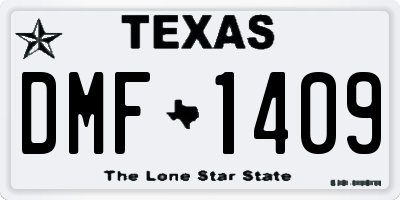 TX license plate DMF1409
