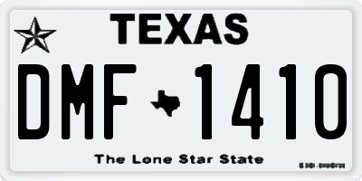 TX license plate DMF1410