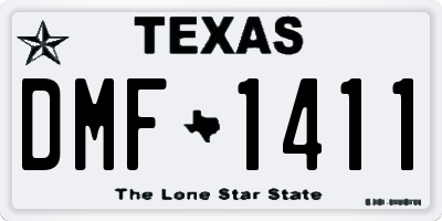 TX license plate DMF1411