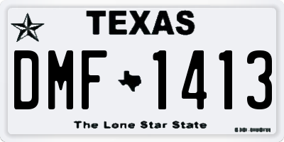 TX license plate DMF1413