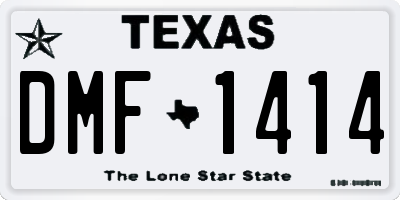 TX license plate DMF1414