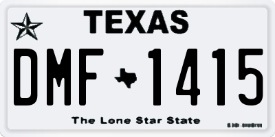 TX license plate DMF1415