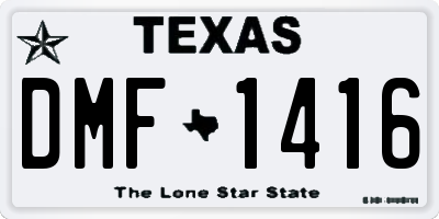 TX license plate DMF1416