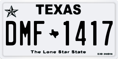 TX license plate DMF1417