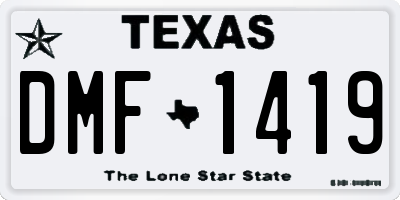 TX license plate DMF1419
