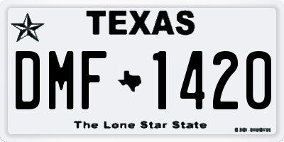 TX license plate DMF1420