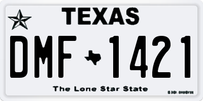 TX license plate DMF1421