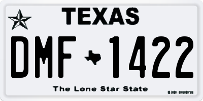 TX license plate DMF1422