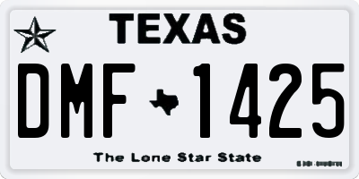 TX license plate DMF1425