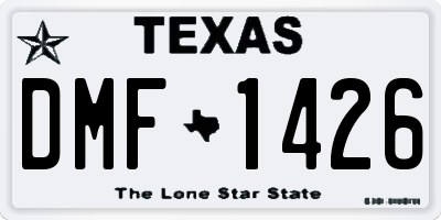 TX license plate DMF1426