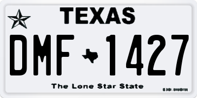 TX license plate DMF1427