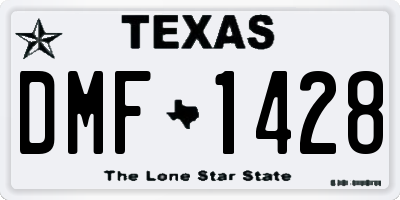 TX license plate DMF1428