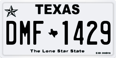 TX license plate DMF1429