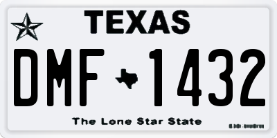 TX license plate DMF1432