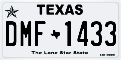 TX license plate DMF1433